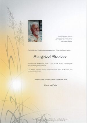 Portrait von Siegfried Stocker