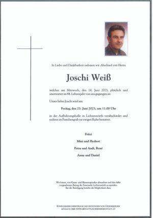 Portrait von Joschi Weiß